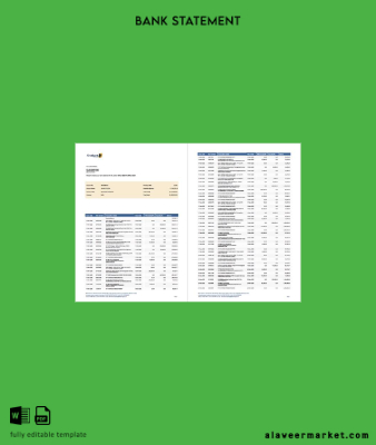 Nijerya First Banka account Hesap Özeti word 2 pages