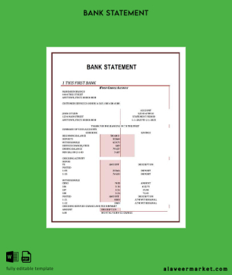 Nijerya First Banka Hesap Özeti word