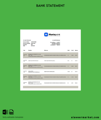 Nijerya Moniepoint Microfinance Banka account Hesap Özeti word