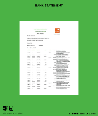 Nijerya Guaranty Trust Banka Plc account Hesap Özeti word version 2