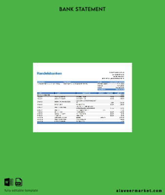 Norveç Banka Banka Hesap Özeti excel