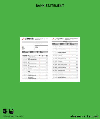 Umman Banka Muscat Hesap Özeti of account word 2 pages