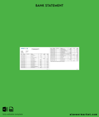 Pakistan Askari Banka account Hesap Özeti word 2 pages