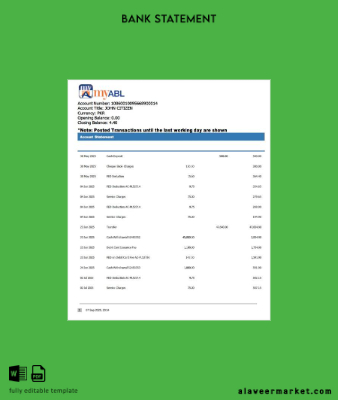 Pakistan Myabl account Hesap Özeti word