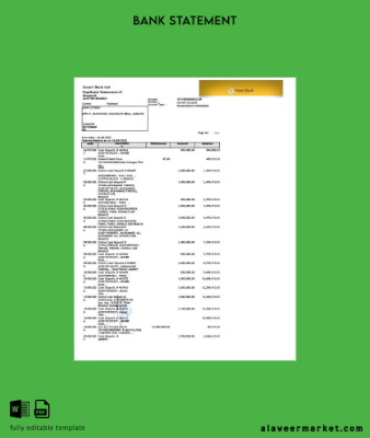 Pakistan Soneri Banka Hesap Özeti of account word