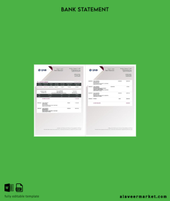 Katar QNB Banka Hesap Özeti word 2 pages