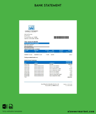San Marino Cassa di Risparmio Banka Hesap Özeti excel