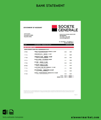 Sırbistan Societe Generale Banka proof of address Hesap Özeti word