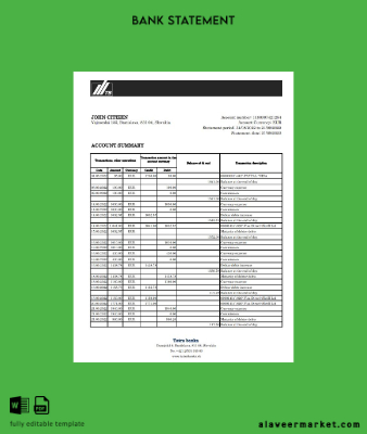 Slovakya Tatra Banka Hesap Özeti excel version 2