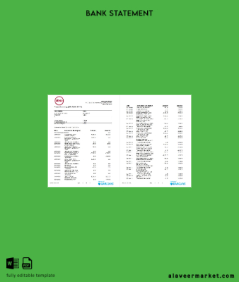 South Africa ABSA Banka Hesap Özeti 2 pages word