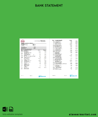 South Africa Banka Hesap Özeti 9 pages excel