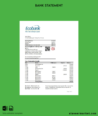 South Sudan Banka Banka Hesap Özeti excel