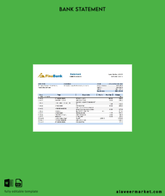 Suriname Banka Hesap Özeti excel