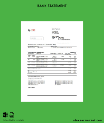 İsviçre UBS Banka Hesap Özeti word version 2