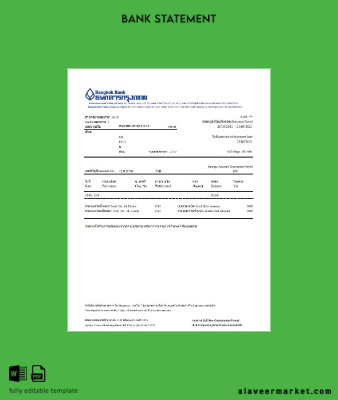 Tayland Bangkok Banka online Banka transaction Hesap Özeti word