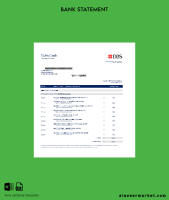 Tayland DBS Banka proof of address Hesap Özeti word