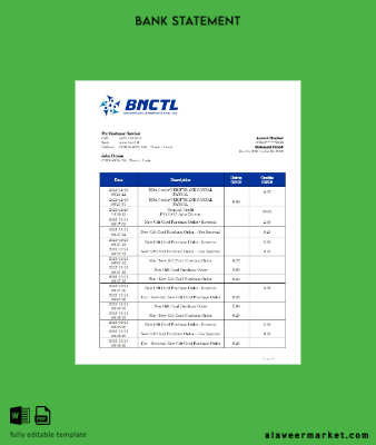 Timor-Leste BNCTL Banka Hesap Özeti word