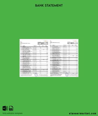 UAE Mashreq Banka Hesap Özeti excel
