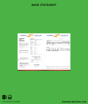 UAE Mashreq Banka Hesap Özeti word 4 pages
