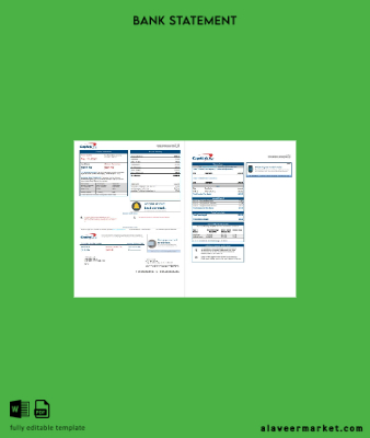 USA Capital One Banka Hesap Özeti word (2 pages) version 3