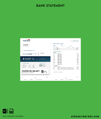 USA Capital One Banka Hesap Özeti word 4 pages