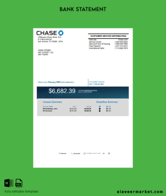 USA Chase Banka Hesap Özeti word version 2