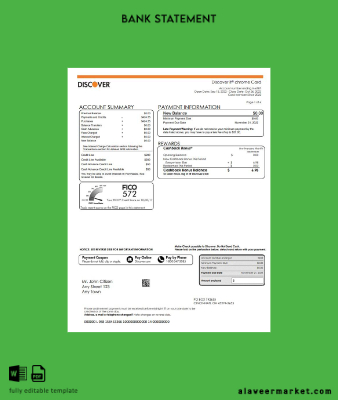 USA Discover Banka Hesap Özeti word 5 pages