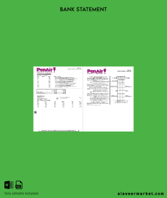USA Kimlik Kartı PenAir Kredi Union Banka Hesap Özeti word 3 pages 2