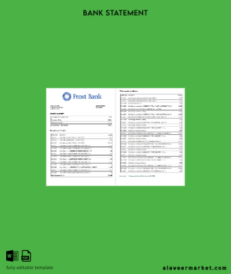 USA Frost Banka Hesap Özeti word 2 pages