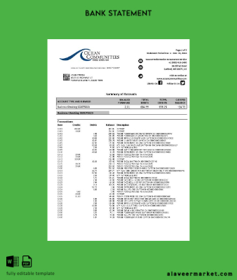 USA Maine Ocean Communities Federal Kredi Union Banka Hesap Özeti word 3 pages