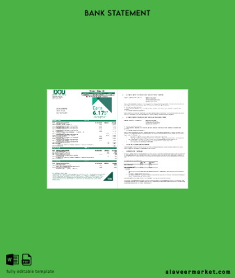 USA Massachusetts Digital Federal Kredi Union (DCU) Banka Hesap Özeti word 5 pages