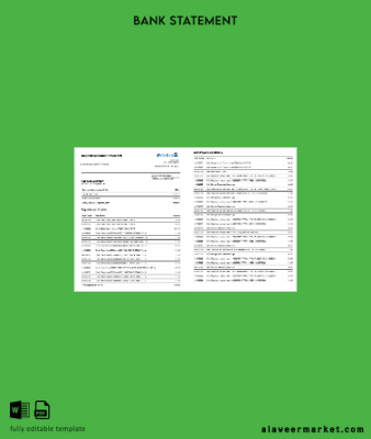 USA Banka deposit account Hesap Özeti word 3 pages