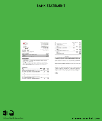 USA Yeni York CFSB Banka Hesap Özeti 2 pages excel