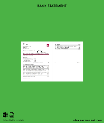 USA North Carolina BB&T Corp. Banka Hesap Özeti word (2 pages)