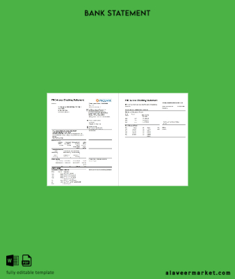 USA PNC Banka Hesap Özeti 2 pages excel