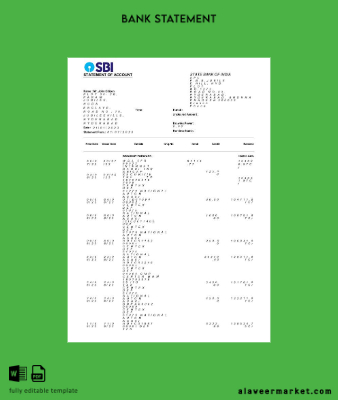 USA State Banka of Hindistan Banka Hesap Özeti word 3 pages