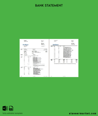 USA SunTrust Banka Hesap Özeti word 2 pages