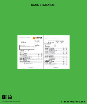 USA Suncoast Banka Hesap Özeti word 3 pages