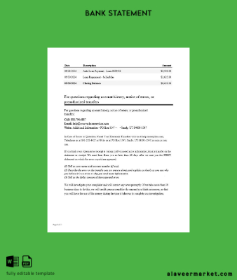 USA Synovus Banka Hesap Özeti word 3 pages 2