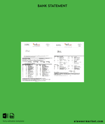 USA TCF Banka Hesap Özeti word 3 pages