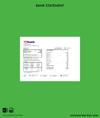 USA U.S. Banka Kredi Kart Hesap Özeti excel 2 pages