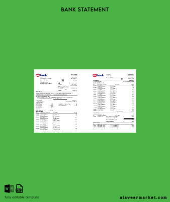 USA U.S. Banka Hesap Özeti word (3 pages)