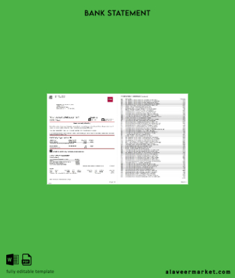 USA Washington BB&T Banka Hesap Özeti word 5 pages