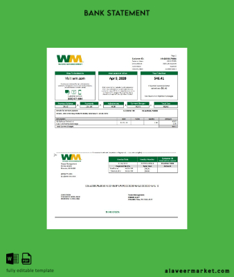 USA Waste Management Banka Hesap Özeti word