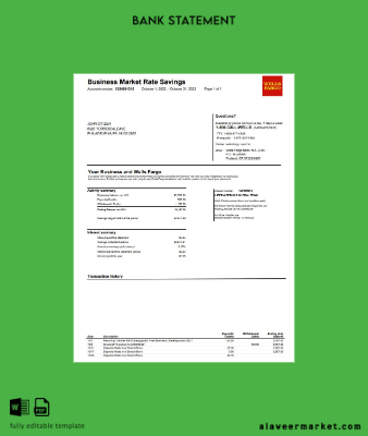 USA Wells Fargo Banka Hesap Özeti word version 2
