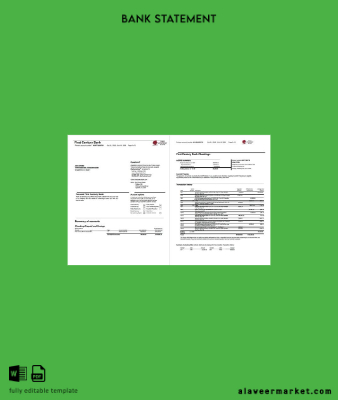 USA First Century Banka account Hesap Özeti word 2 pages
