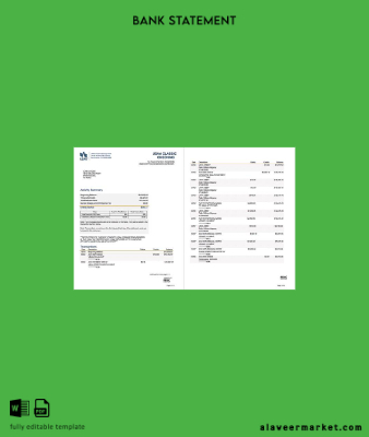 USAA Federal Savings Banka Hesap Özeti word 2 pages