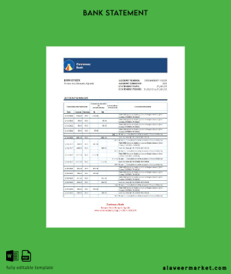 Uganda Centenary Banka Hesap Özeti Excel and PDF Şablon