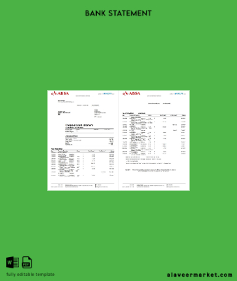 United Kingdom Absa Banka Hesap Özeti word 2 pages
