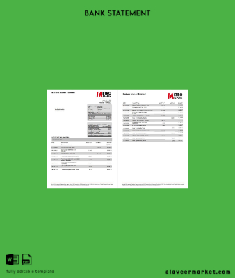 United Kingdom Metro Banka İşletme account Hesap Özeti word 4 pages